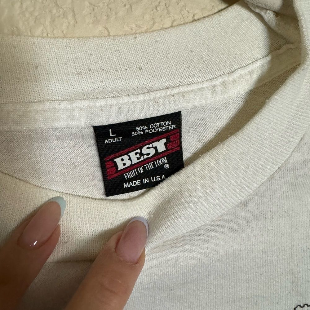 Vintage 1993‎ Post Stamp Train Evolution Graphic Tee Shirt Sz Large - Picture 6 of 7